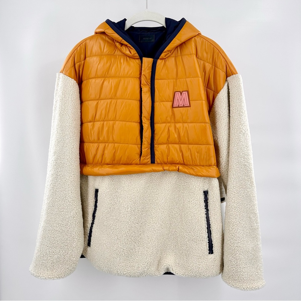 MOTHER Sher-Puff Zip Fleece Sherpa Pullover NEW - Picture 4 of 14